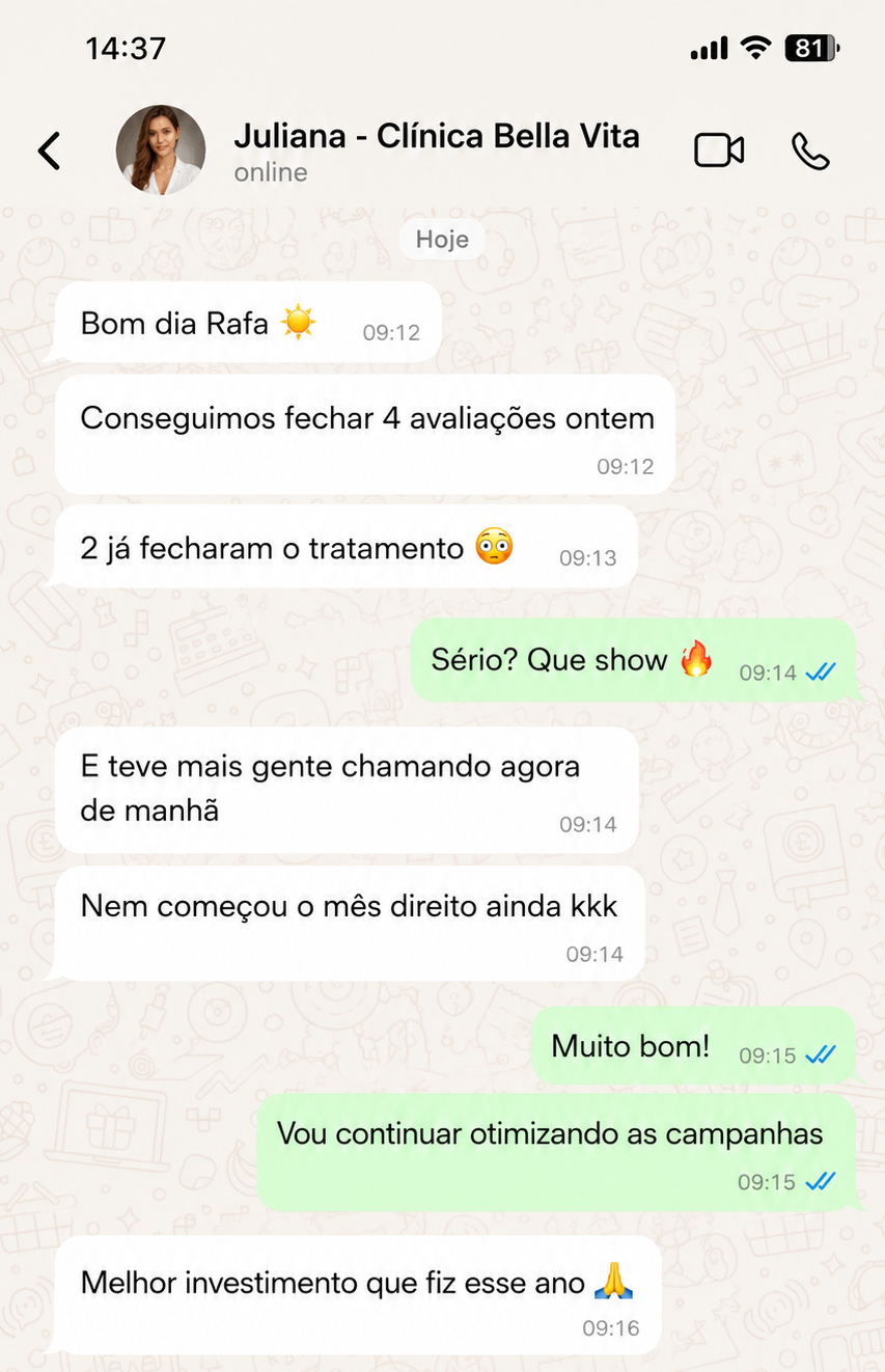 Print de resultado no WhatsApp